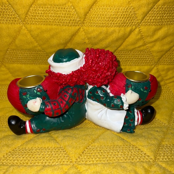 Raggedy Ann & Andy Christmas Candle Holder 1998 Pair - Picture 2 of 7